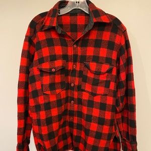 Flannel Buffalo Check Plaid Button Up Shirt Men’s M